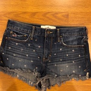 Hollister Jean Shorts Embroidered High Waisted